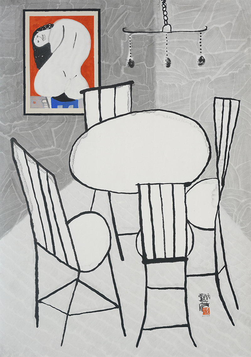 Jang Byeong Eun · Eastbrush · 张炳彥 · interior · ink_and_light_color_on_paper · 1030mm_x_728mm · 2025